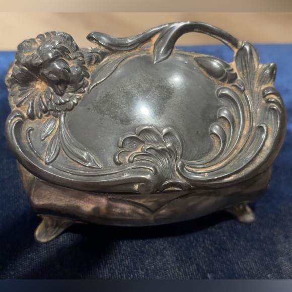 Other - Vintage, Art Nouveau Style, Silver-Plated Decorative Trinket Box